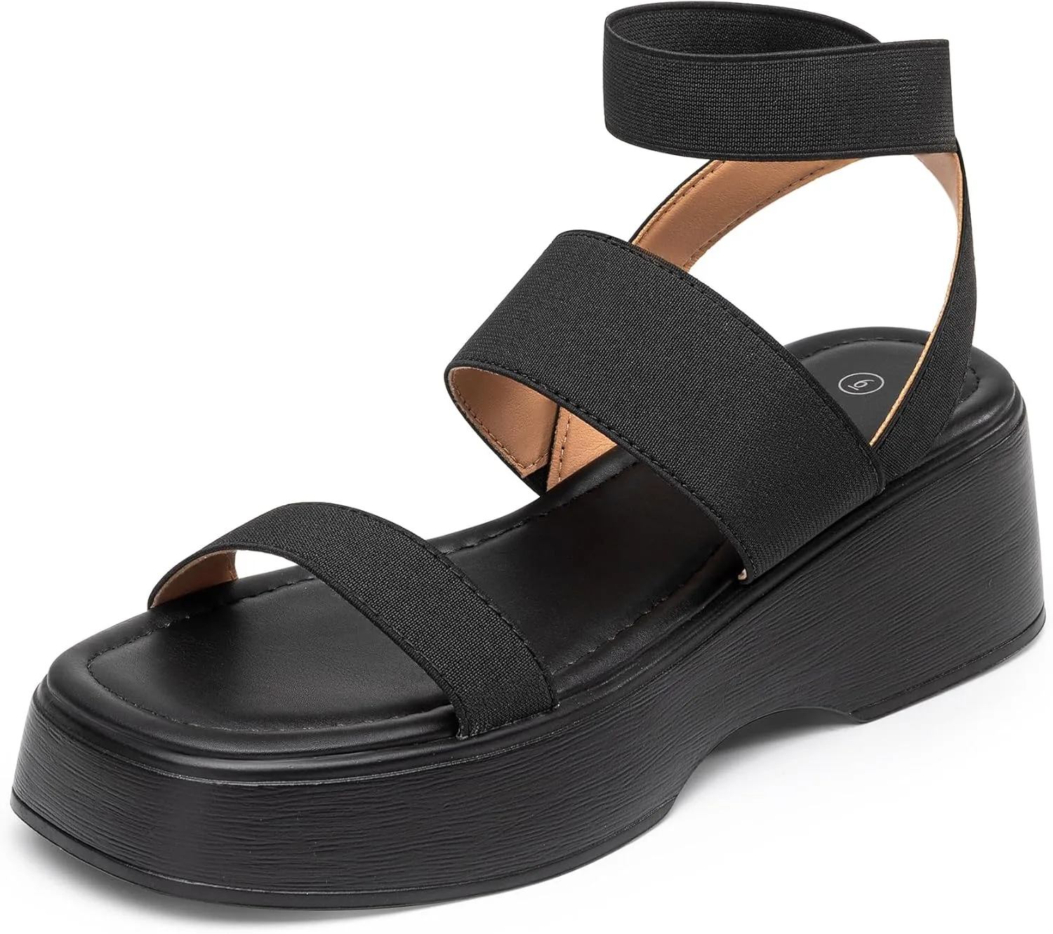 Trary Wedge Sandals for Women, Sandals for Women Dressy Summer, Cute Open Toe Platform Sandals, Lightweight Elastic Ankle Strap Sandals, Womens Heeled Sandals, Comfortable Beach Sandals, Summer Sandals for Women 2023
