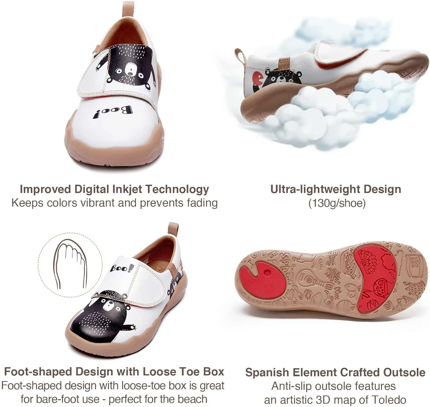 UIN Kid's Walking Shoes Slip On Casual Loafers Lightweight Comfort Boy Girl Fashion Sneaker Toledo II