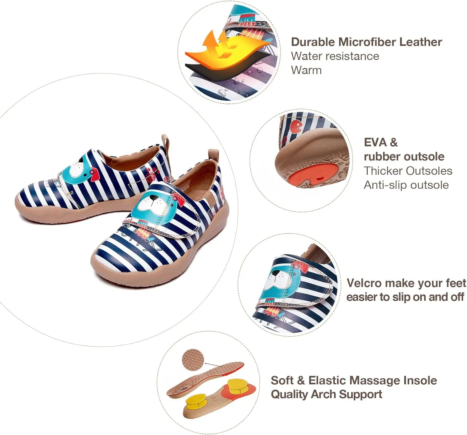 UIN Kid's Walking Shoes Slip On Casual Loafers Lightweight Comfort Boy Girl Fashion Sneaker Toledo II