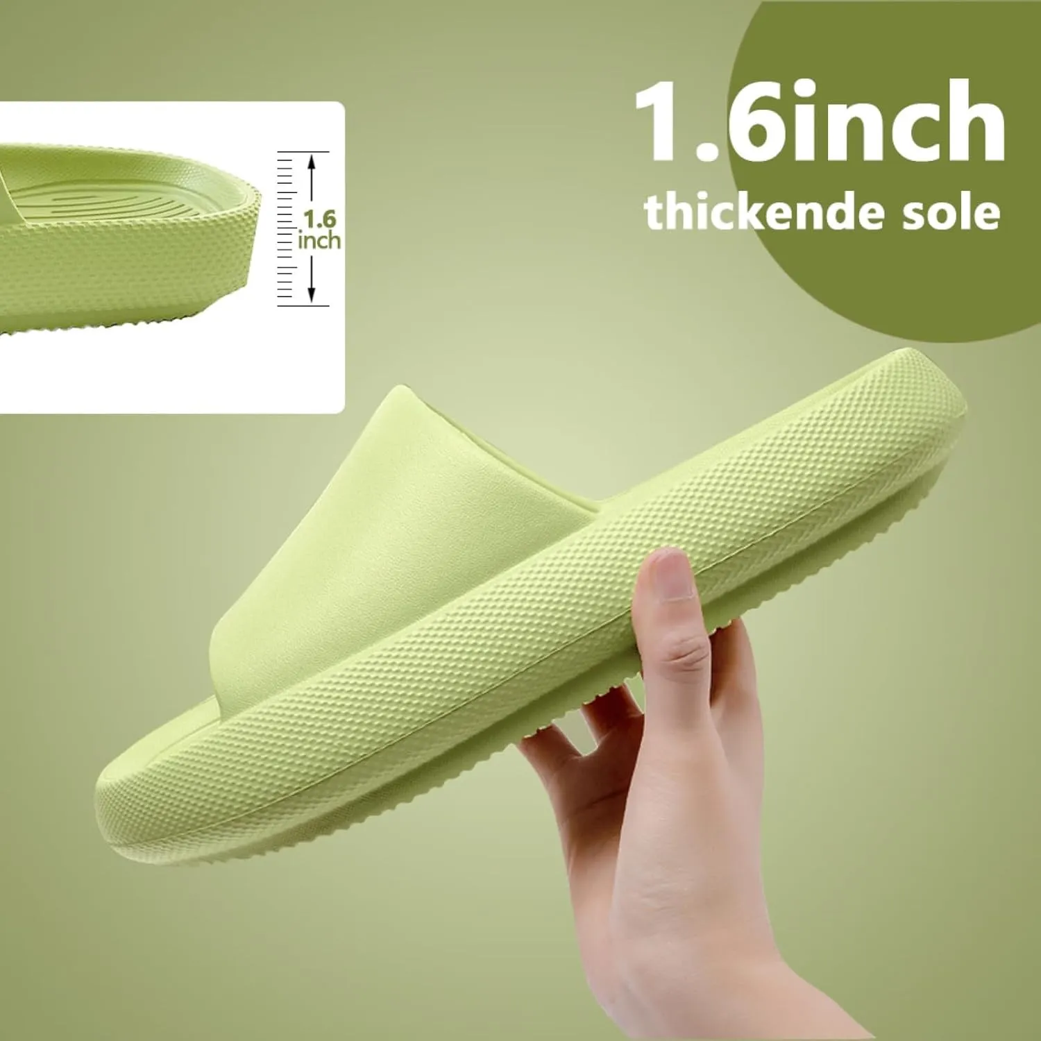 Unisex Cushion Slides Women Men, Ultra Soft Slippers House Slides Shower Sandals, Thick Sole Non-Slip Durable Super Lightweight Pillow Slippers shoes
