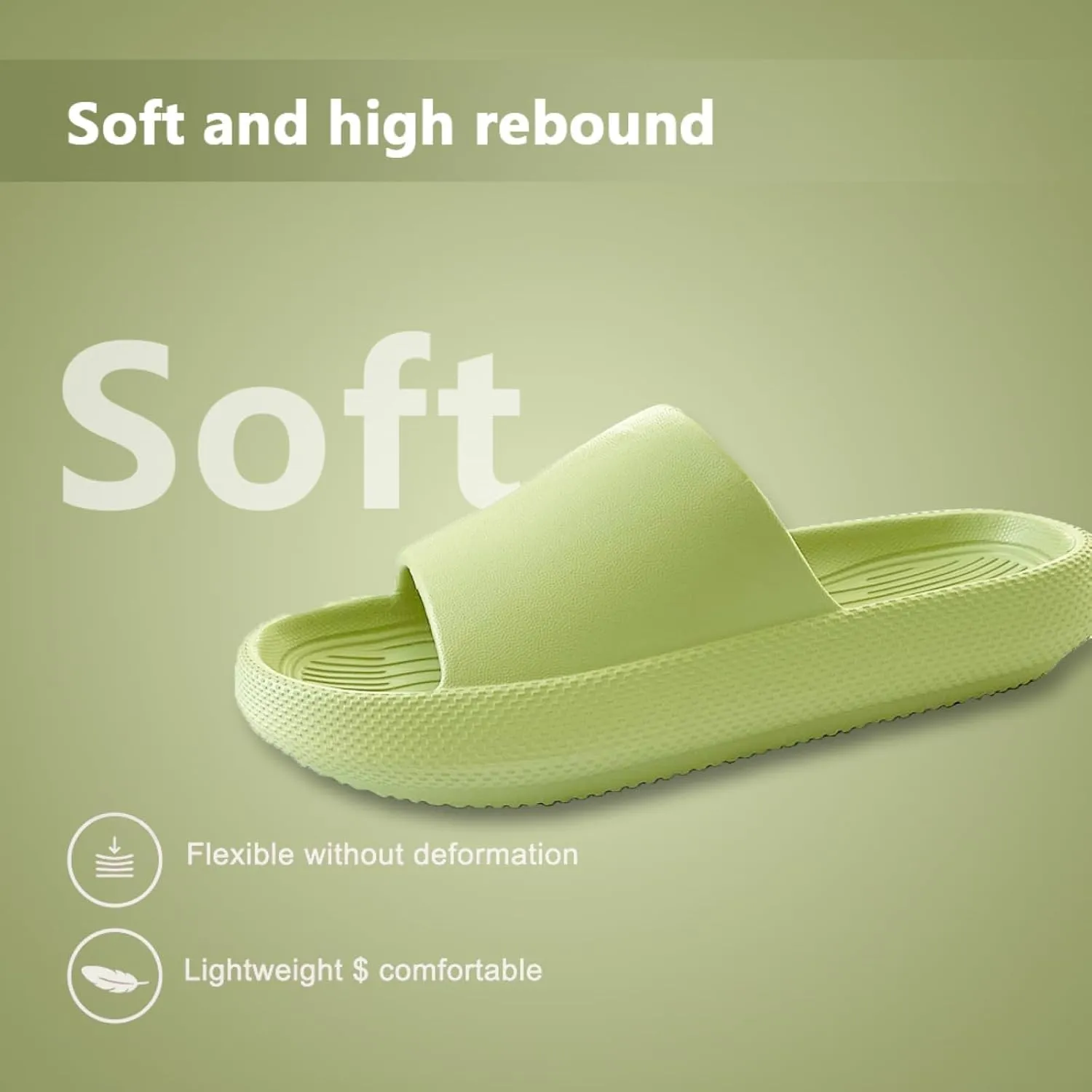 Unisex Cushion Slides Women Men, Ultra Soft Slippers House Slides Shower Sandals, Thick Sole Non-Slip Durable Super Lightweight Pillow Slippers shoes