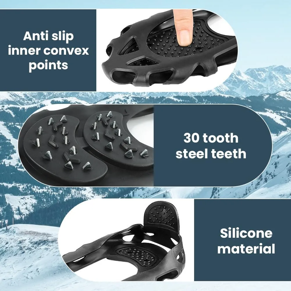 Universal Non-Slip Gripper Spikes, 2025 New Traction Cleats Ice Snow Grips Anti Slip Silicone Non-Slip Silicone Shoe Cover, Upgrade Universal Gripper Spikes Non Slip Shoe Grips