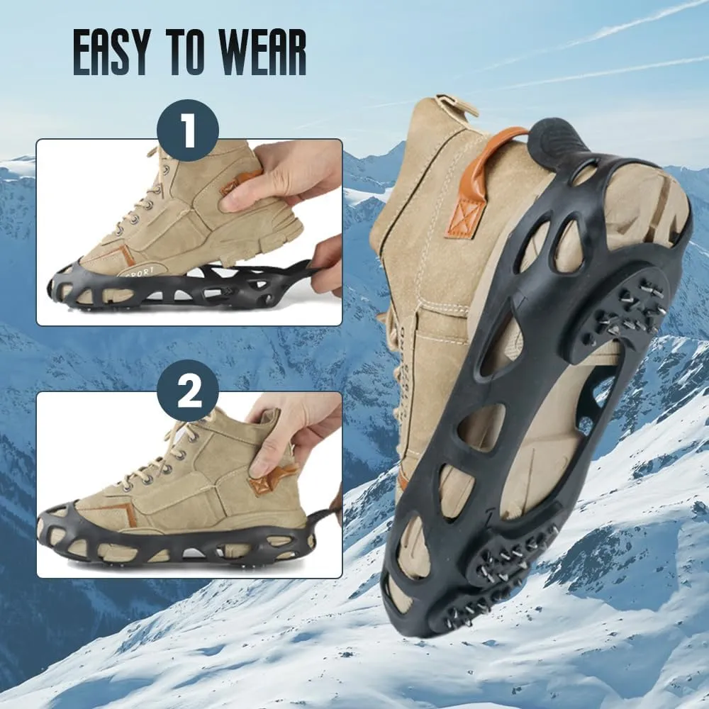 Universal Non-Slip Gripper Spikes, 2025 New Traction Cleats Ice Snow Grips Anti Slip Silicone Non-Slip Silicone Shoe Cover, Upgrade Universal Gripper Spikes Non Slip Shoe Grips