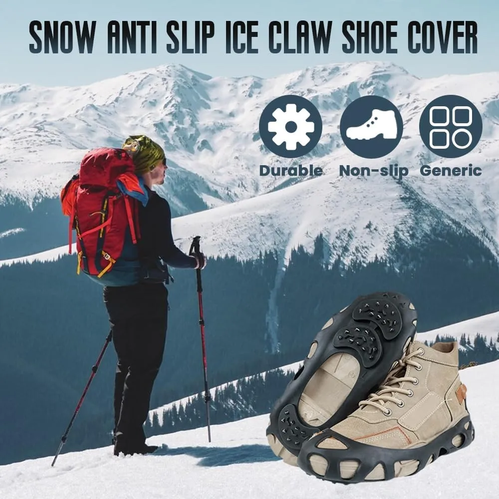 Universal Non-Slip Gripper Spikes, 2025 New Traction Cleats Ice Snow Grips Anti Slip Silicone Non-Slip Silicone Shoe Cover, Upgrade Universal Gripper Spikes Non Slip Shoe Grips