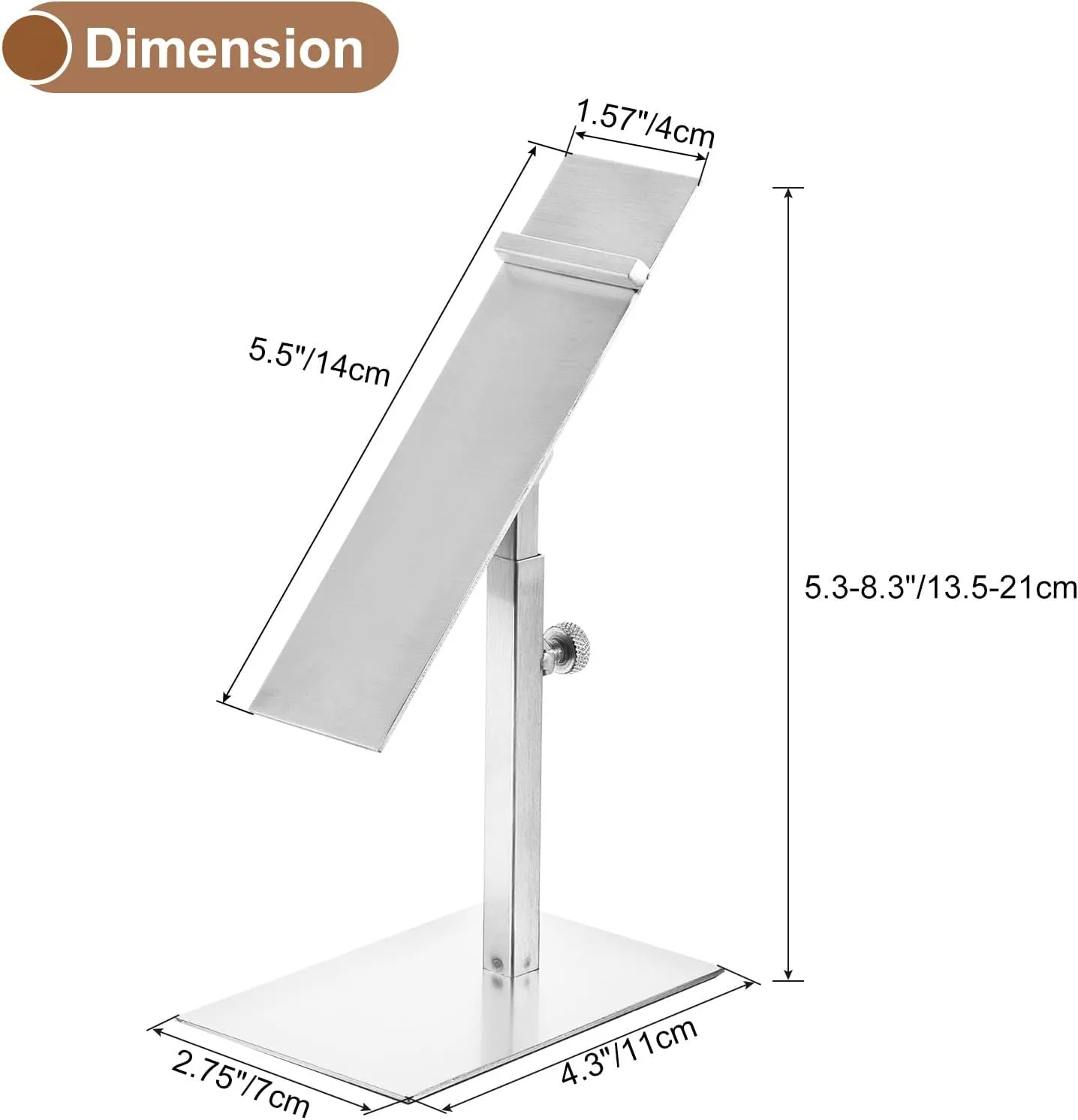 uxcell Shoe Display Stand 2 Pack Adjustable Height High Heel Shoe Risers Metal Shoe Rack Holder for Home Retail Store Supplies - Silver