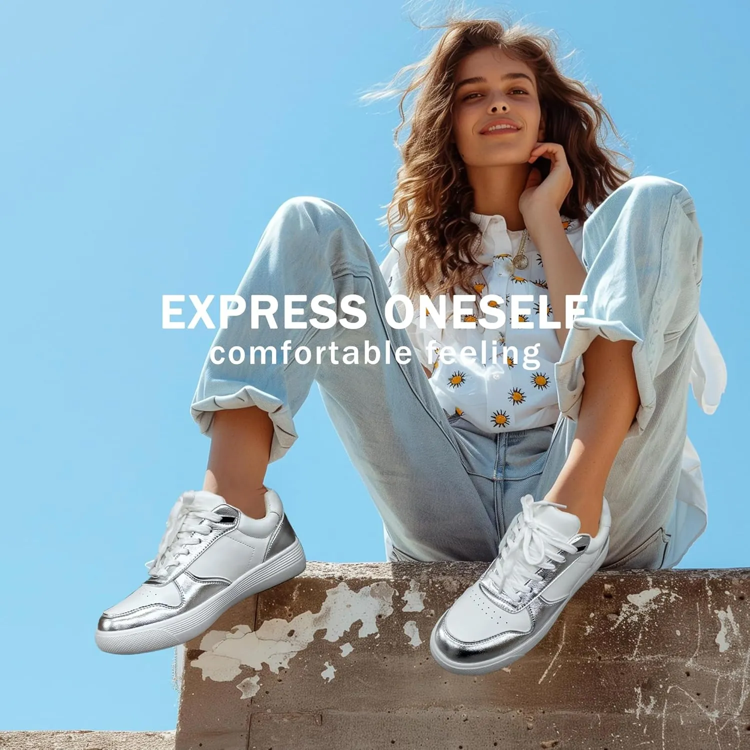 Vepose Women's Fashion Sneakers, Lace up Casual Sneakers with Arch Support, 8001 - Tennis Walking Dress Shoes for Lady