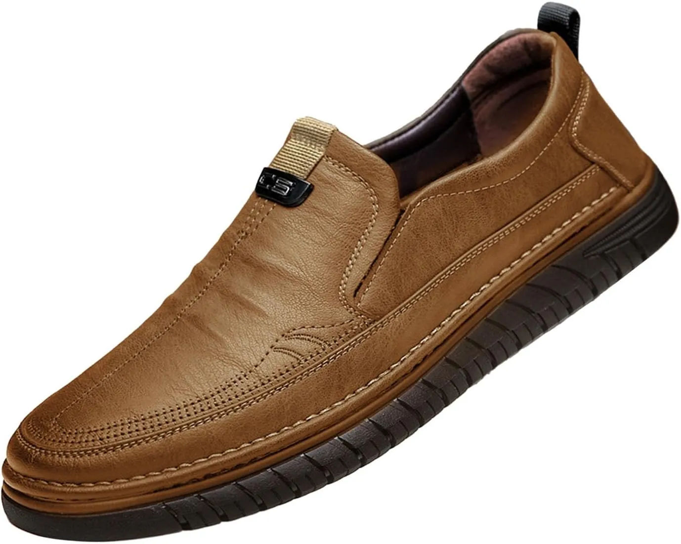 VIFOCUS Men's Loafers Slip-On Casual Leather Dress Shoes,Lightweight Comfort Non-Slip Ox Softsole for Business Driving Walking