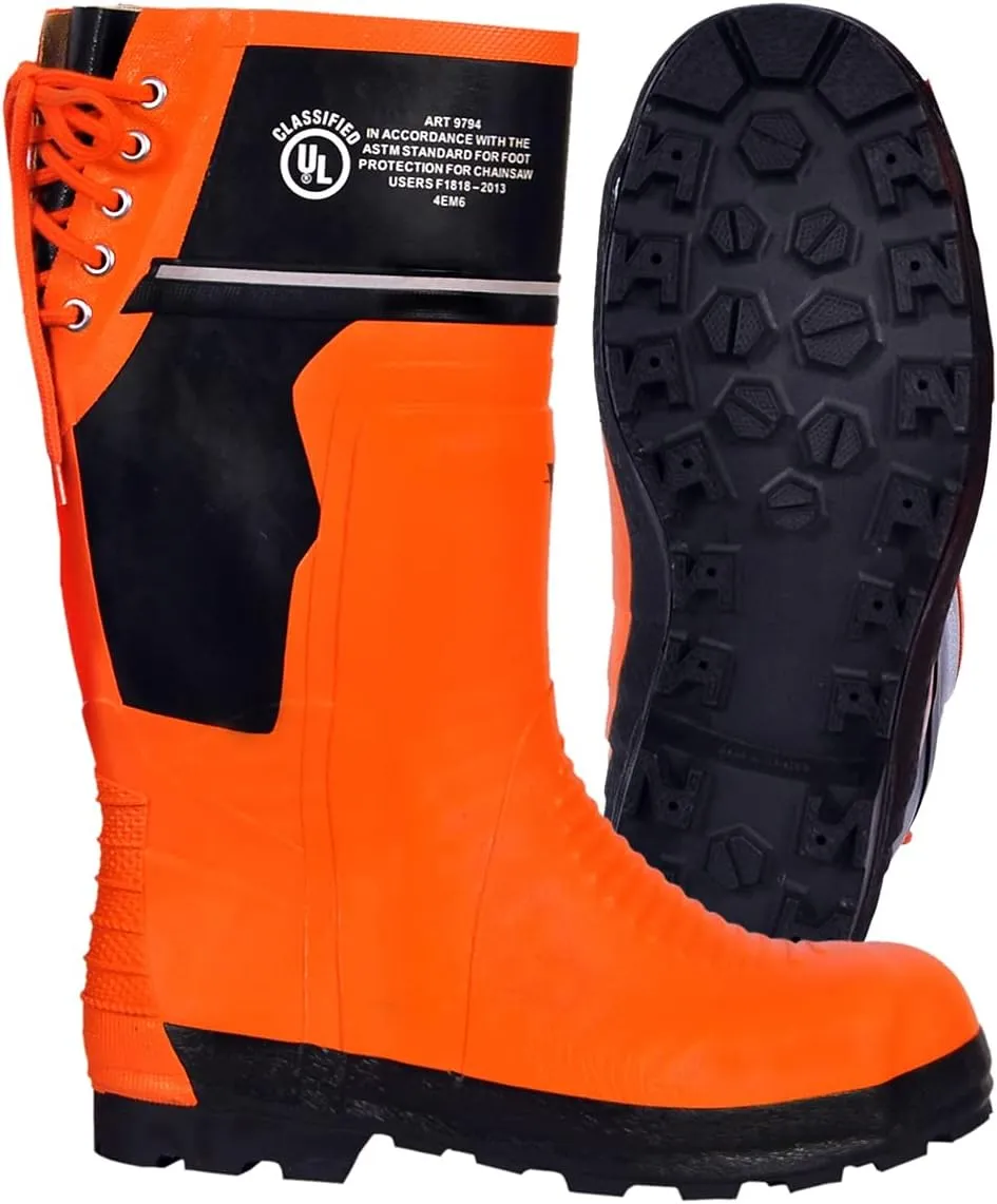 Viking Class 2 Ultra Flexible Chainsaw Boots - Protective Grade 1 Steel Toe Safety Shoes For Men with Slip-Resistant Soles