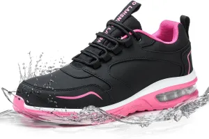 Waterproof Steel Toe Shoes for Women Non Slip Puncture Proof Safety Work Sneakers Comfortable Lightweight Fashion Footwear for Industrial Construction and Food Service
