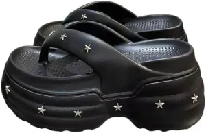 Wedge Platform Sandals for Women,Cozy Non Slip Shower Slides Beach Sandals,Summer Open Toe Slippers for Indoor and Outdoor