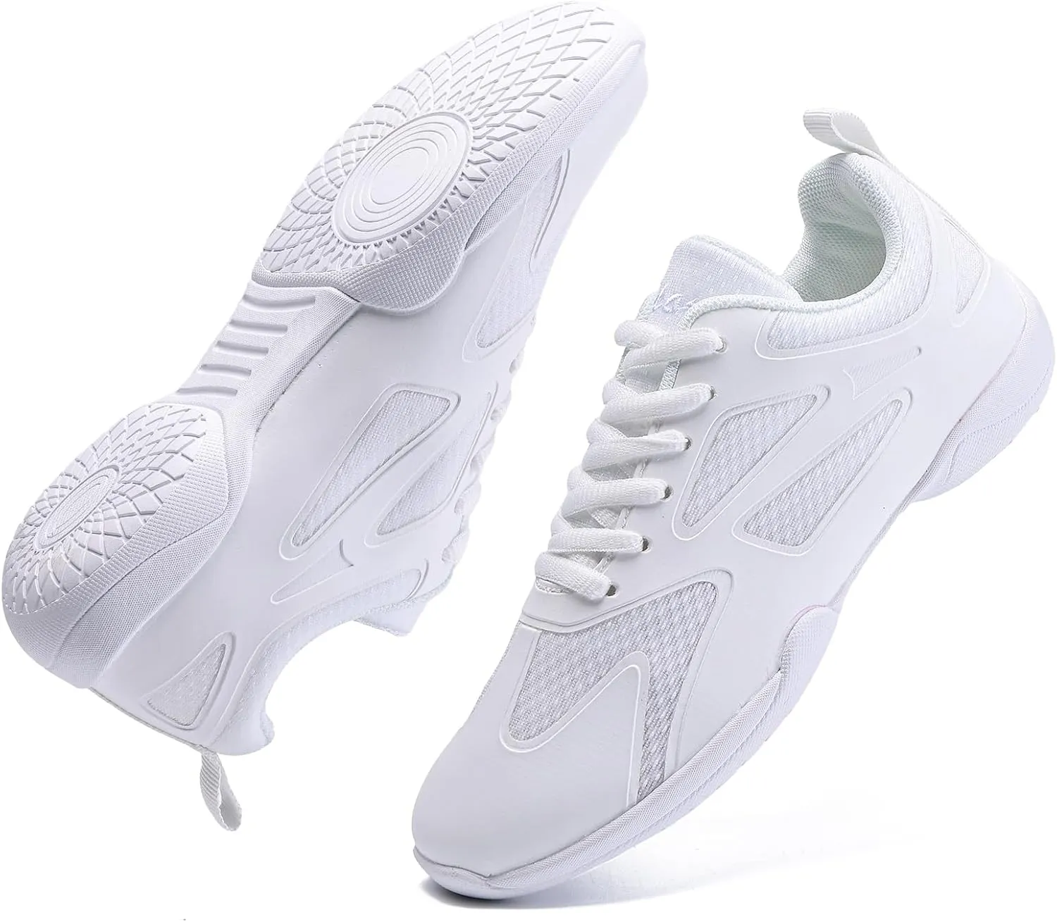 White Cheer Shoes for Girls Womens cheer shoes Youth girls Cheerleading shoes Competition Gear Dance Tennis Sports Training Athletic Comfortable Flats Breathable Soft kids cheer sneakers