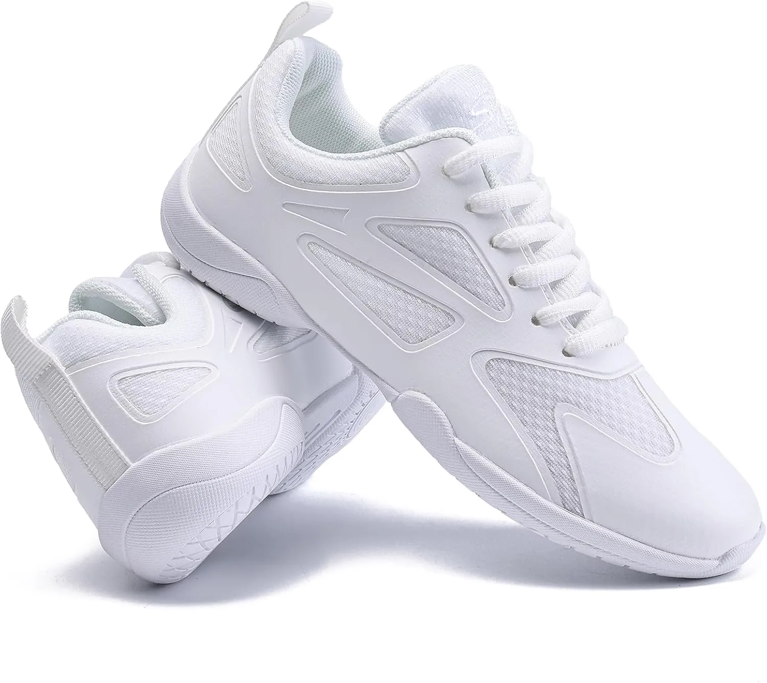 White Cheer Shoes for Girls Womens cheer shoes Youth girls Cheerleading shoes Competition Gear Dance Tennis Sports Training Athletic Comfortable Flats Breathable Soft kids cheer sneakers
