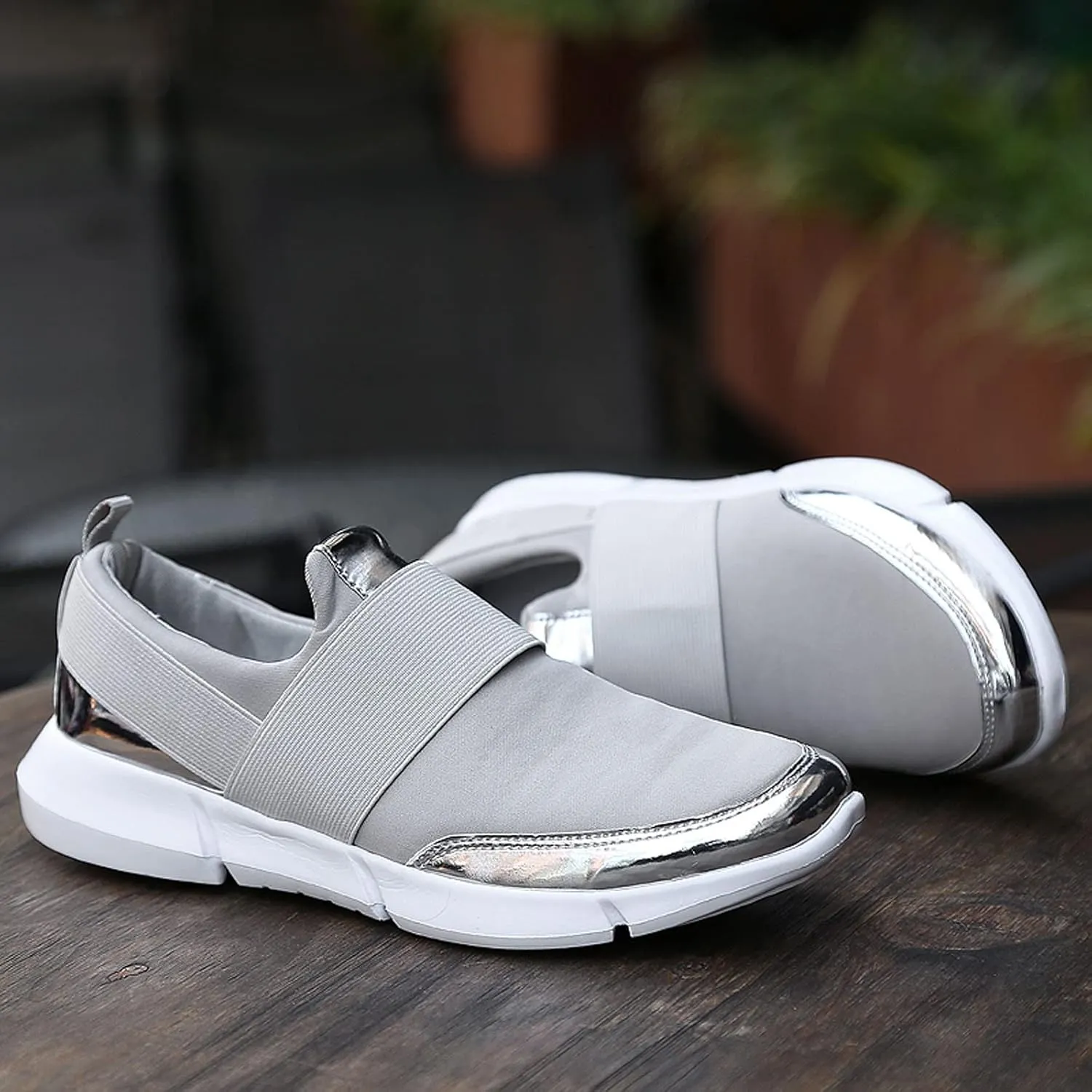 Women Casual Shoes Flats Lightweight Low Top Unlaced Mesh Fashion Sneakers Athletic Walking Shoes for Women Adult