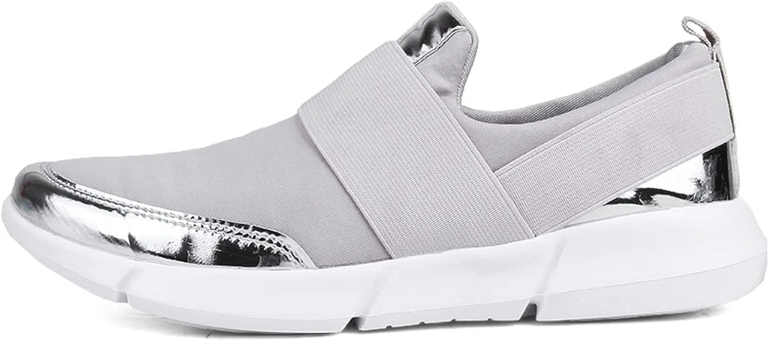 Women Casual Shoes Flats Lightweight Low Top Unlaced Mesh Fashion Sneakers Athletic Walking Shoes for Women Adult