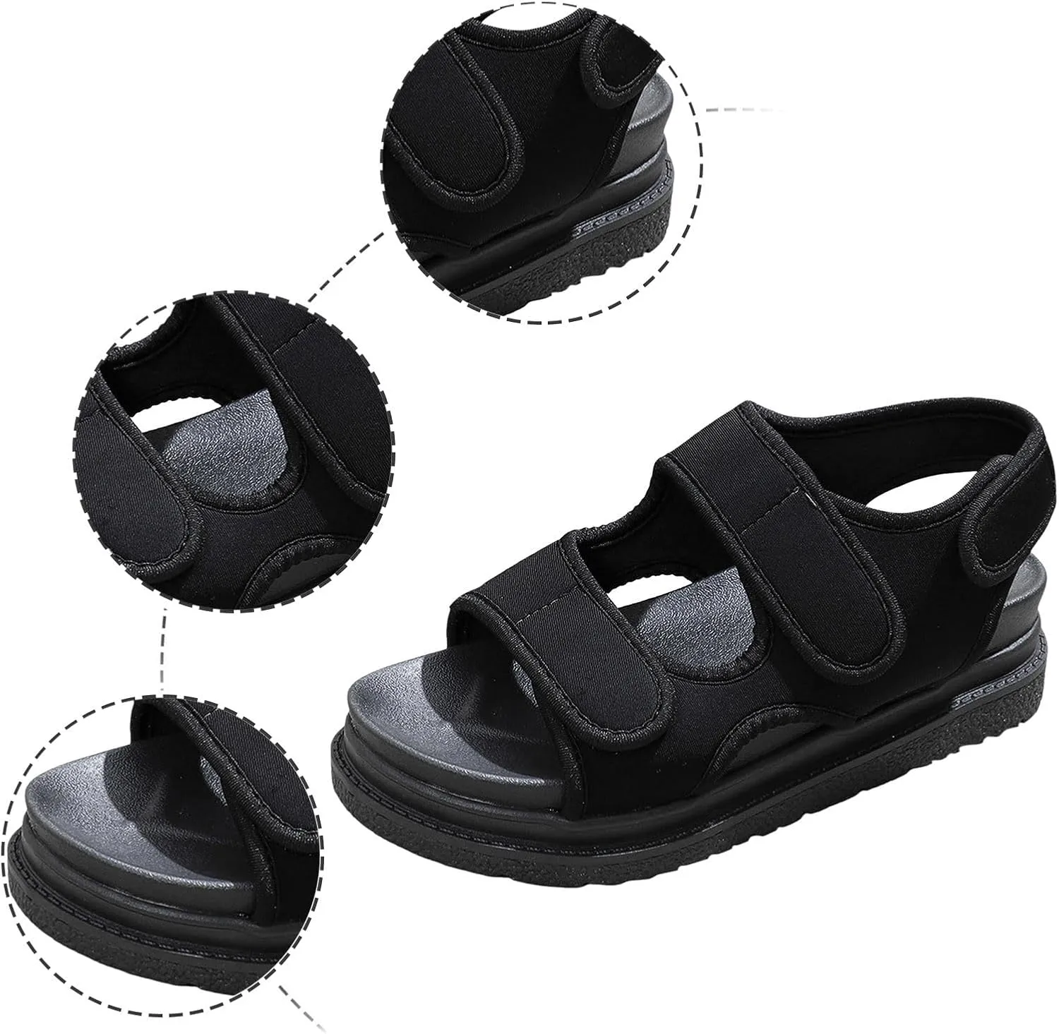 Women Sandals Fashionable New Pattern Simple Solid Color Thick Bottom Flat Bottom Sandals for Women Wide Width