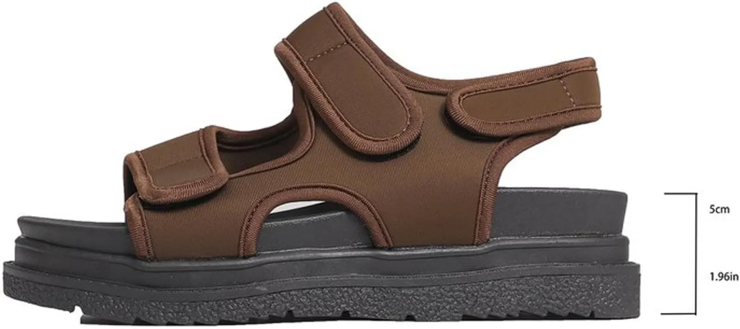 Women Sandals Fashionable New Pattern Simple Solid Color Thick Bottom Flat Bottom Sandals for Women Wide Width