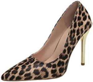 Women Sexy Leopard Printed Dress Shoes Pointy Toe High Heels 6.5cm Mid-HeelPumps Office Classic Heels