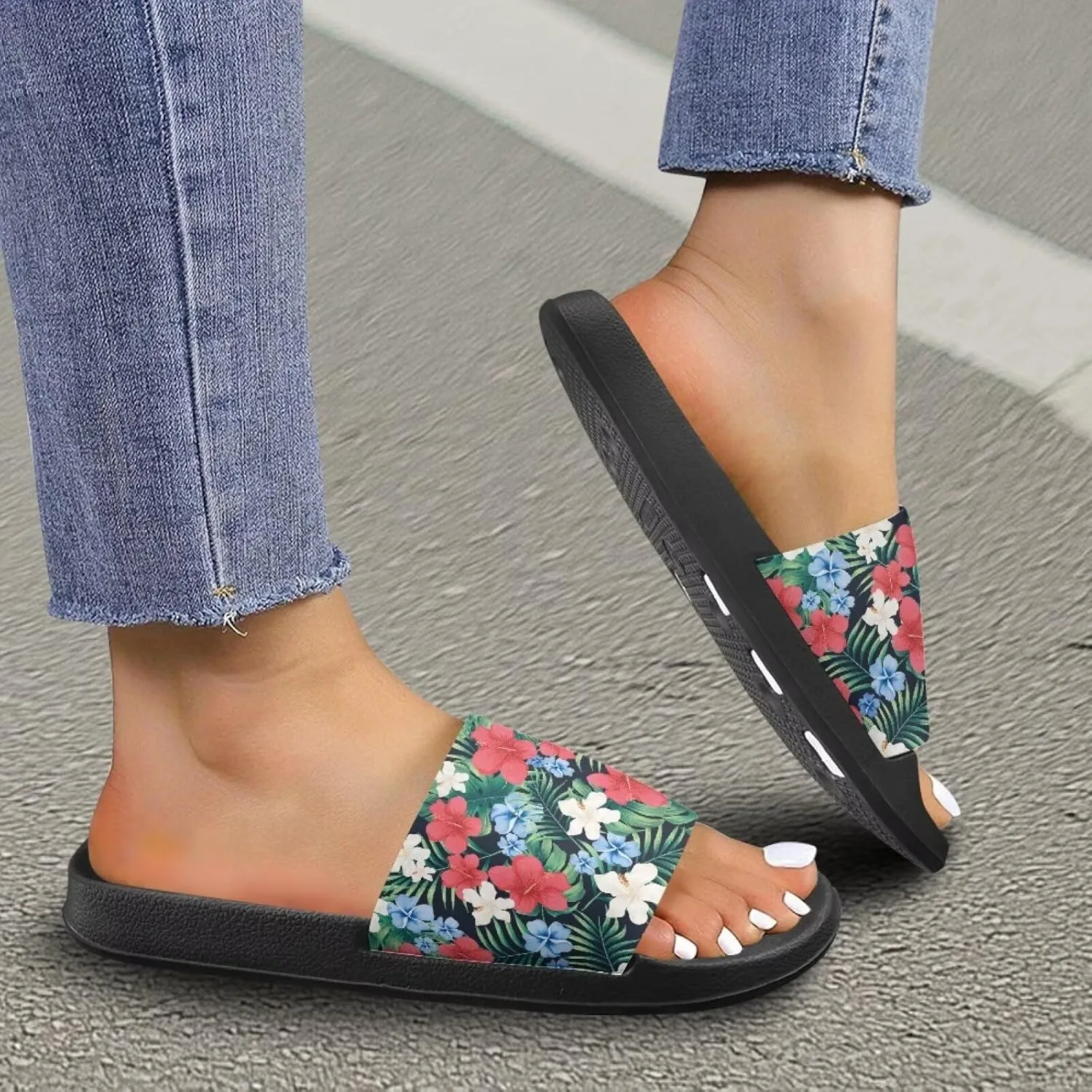 Women Slide Sandals Summer Beach Sandals Soft Lightweight Shower Shoes Casual Non Slip Slide Sandal Shower Shoes