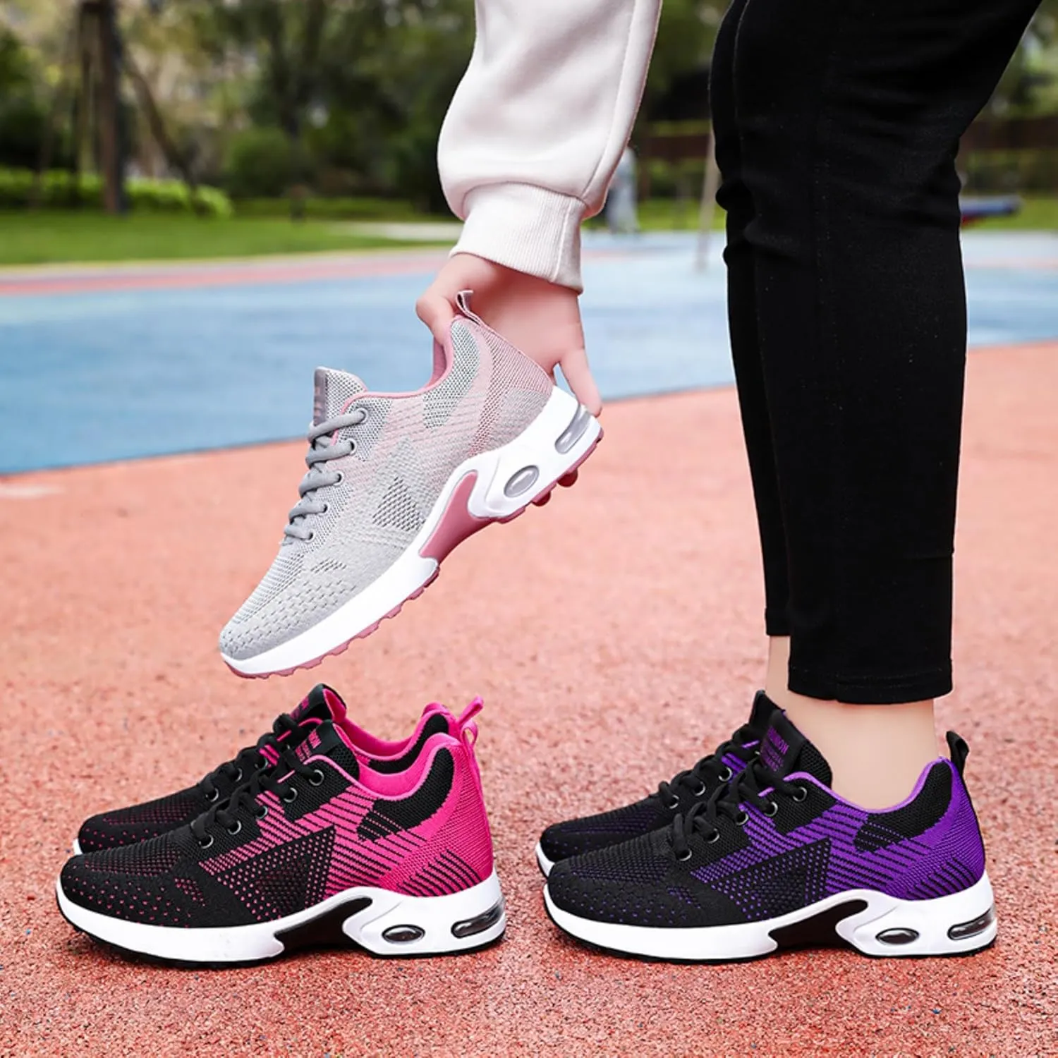 Women's Cushion Sneakers - Breathable, Non-Slip Walking Shoes with Shock-Absorbing Comfort, Lightweight for Running, Walking, and Everyday Use