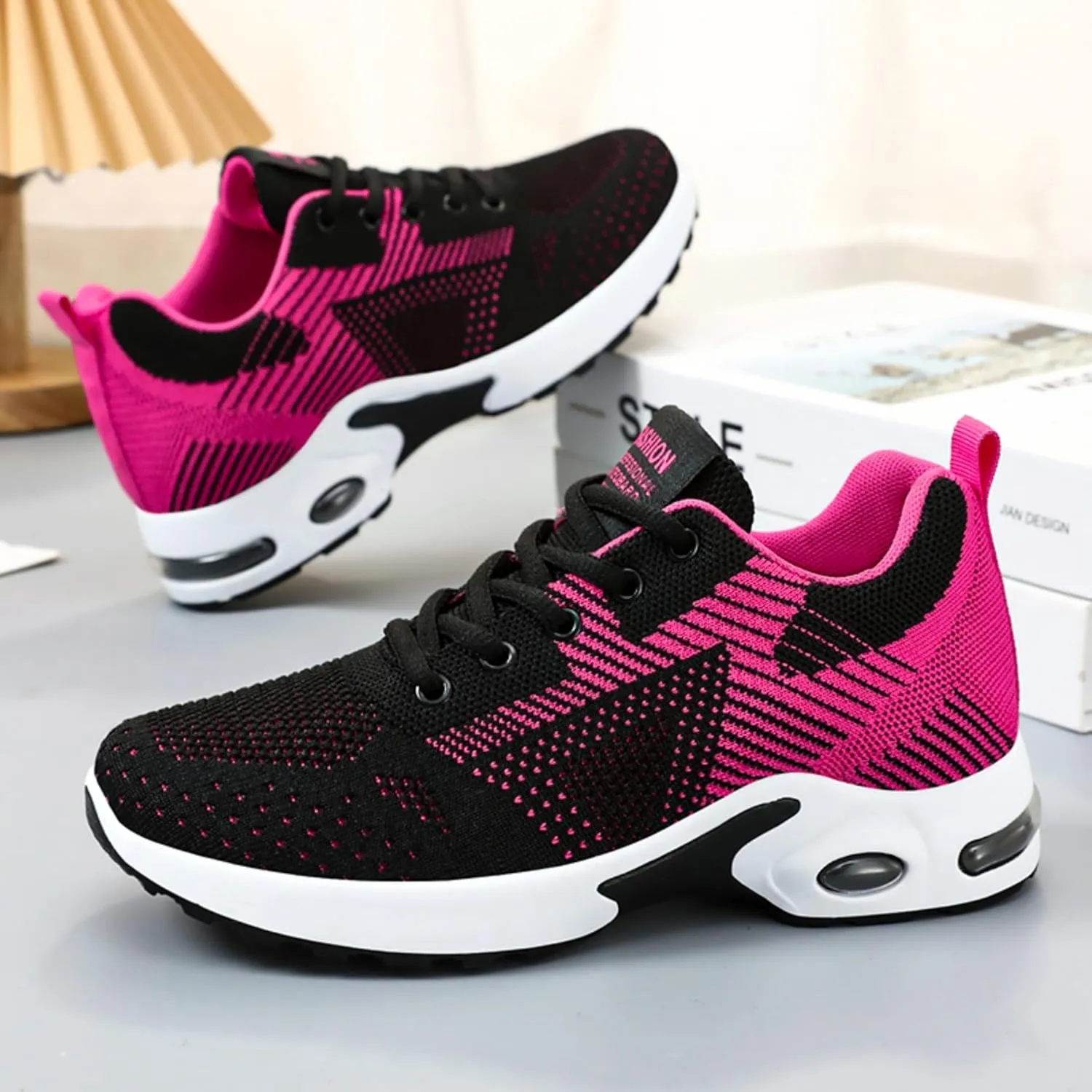 Women's Cushion Sneakers - Breathable, Non-Slip Walking Shoes with Shock-Absorbing Comfort, Lightweight for Running, Walking, and Everyday Use
