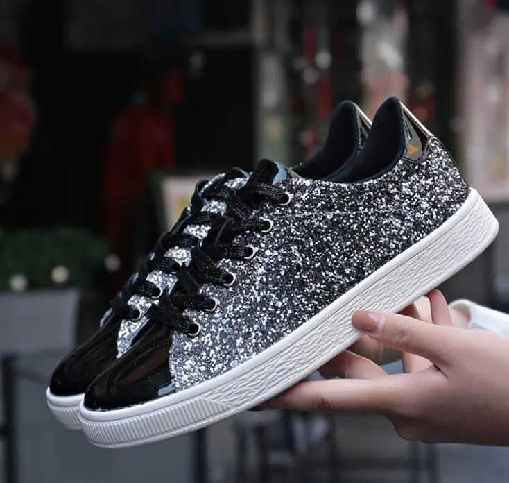 Women's Fashion Sneakers, Casual Shoes, Comfortable Shiny Sneakers