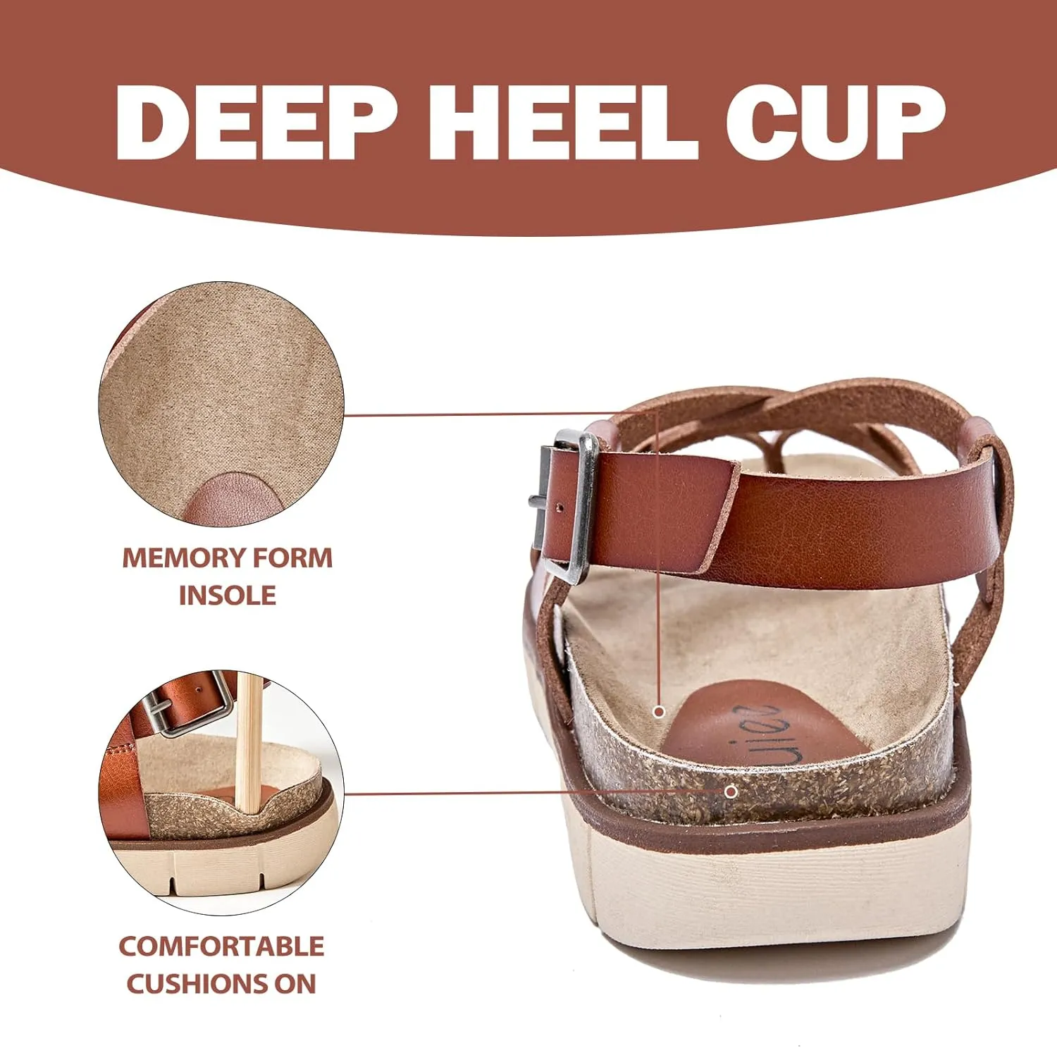Women's Flat Slides Sandals Comfortable Platform Sandals Cork Footbed Summer Fashion Yoga Mat Soft Plantar Slippers Arch Support Slip on Shoes for Women.