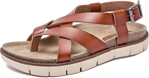 Women's Flat Slides Sandals Comfortable Platform Sandals Cork Footbed Summer Fashion Yoga Mat Soft Plantar Slippers Arch Support Slip on Shoes for Women.