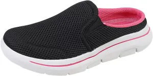 Women's Men Soft Orthopedic Sneakers Breathable Woven Go Walking Slip On Foam Arch Support Hands Slip in Shoes
