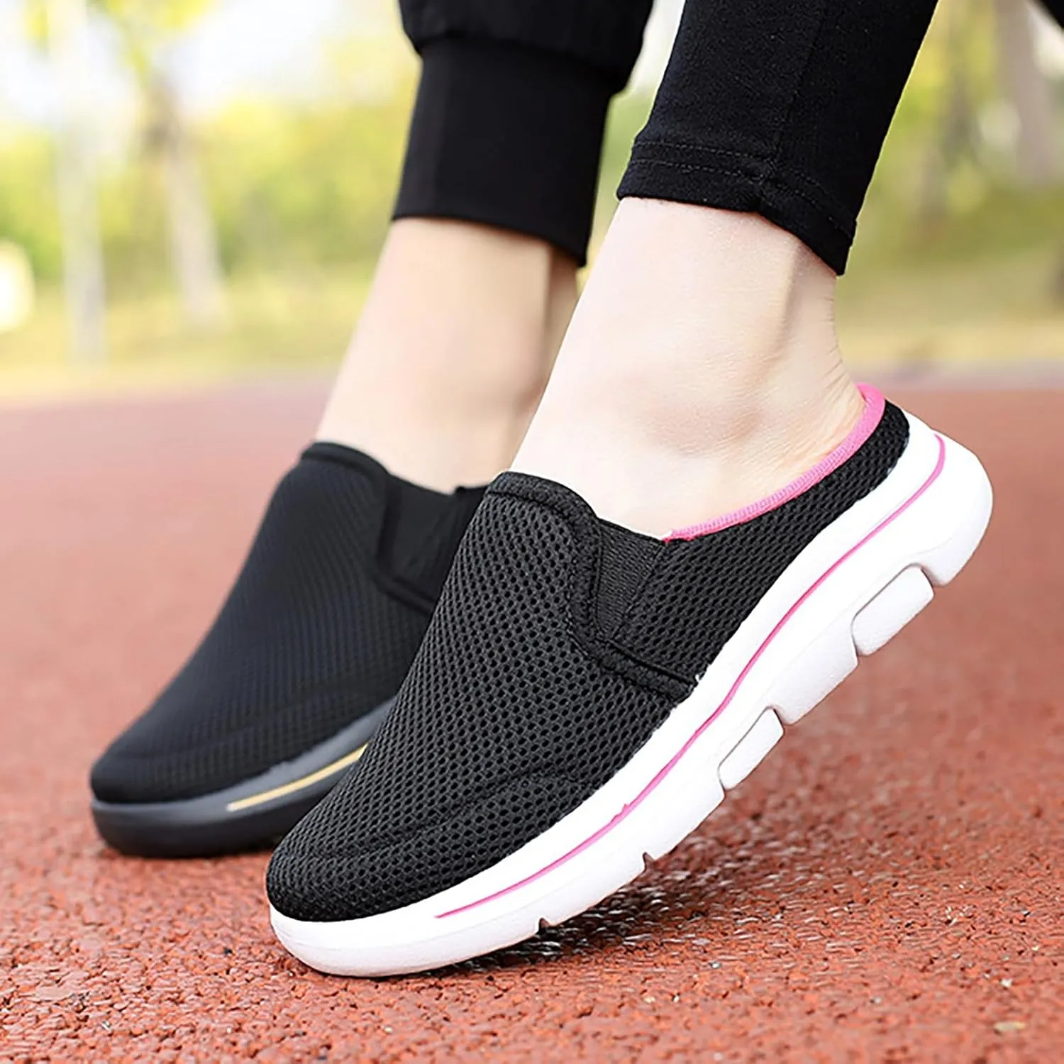 Women's Men Soft Orthopedic Sneakers Breathable Woven Go Walking Slip On Foam Arch Support Hands Slip in Shoes