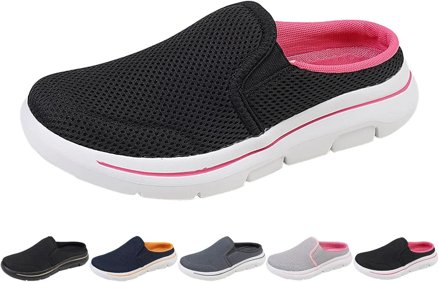 Women's Men Soft Orthopedic Sneakers Breathable Woven Go Walking Slip On Foam Arch Support Hands Slip in Shoes