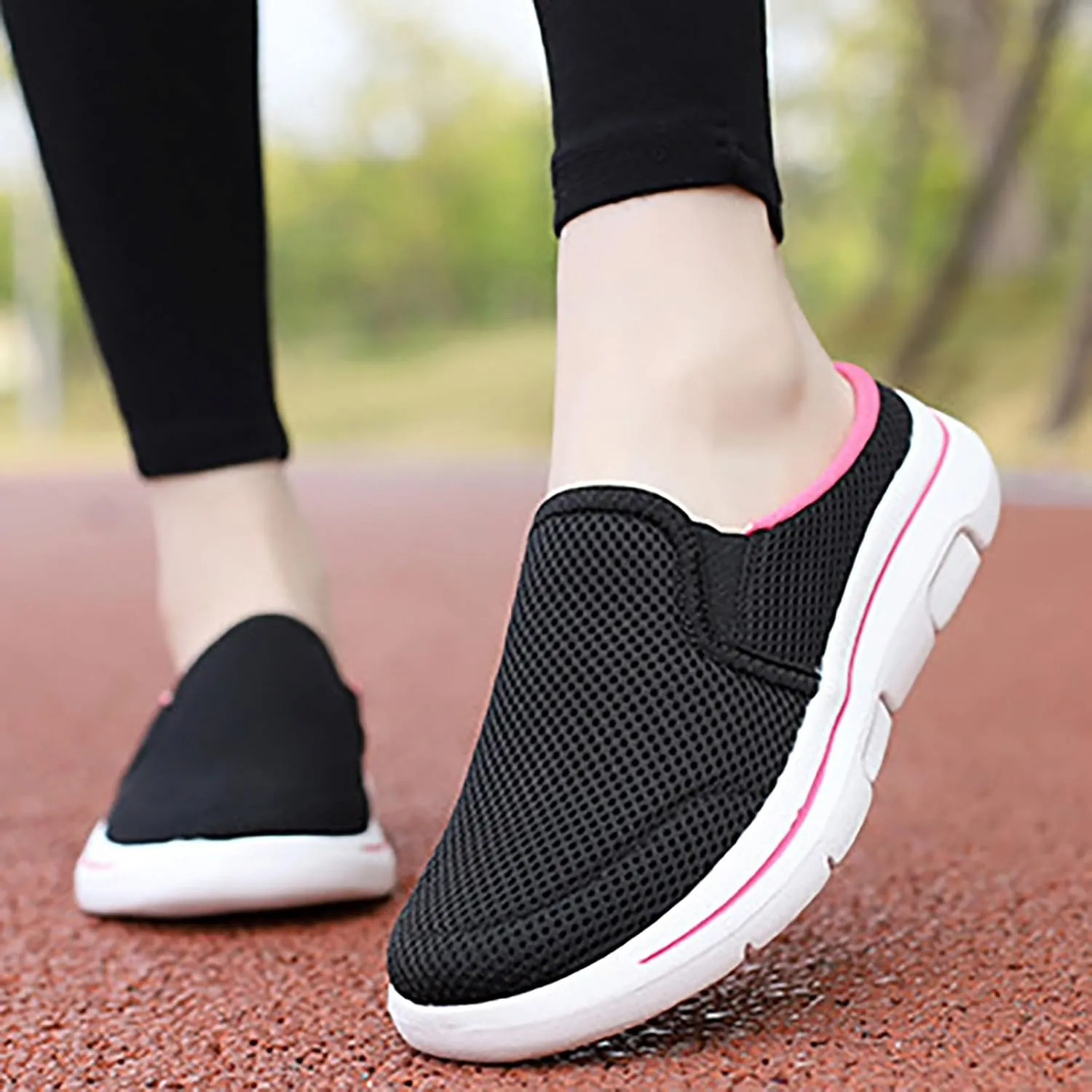 Women's Men Soft Orthopedic Sneakers Breathable Woven Go Walking Slip On Foam Arch Support Hands Slip in Shoes