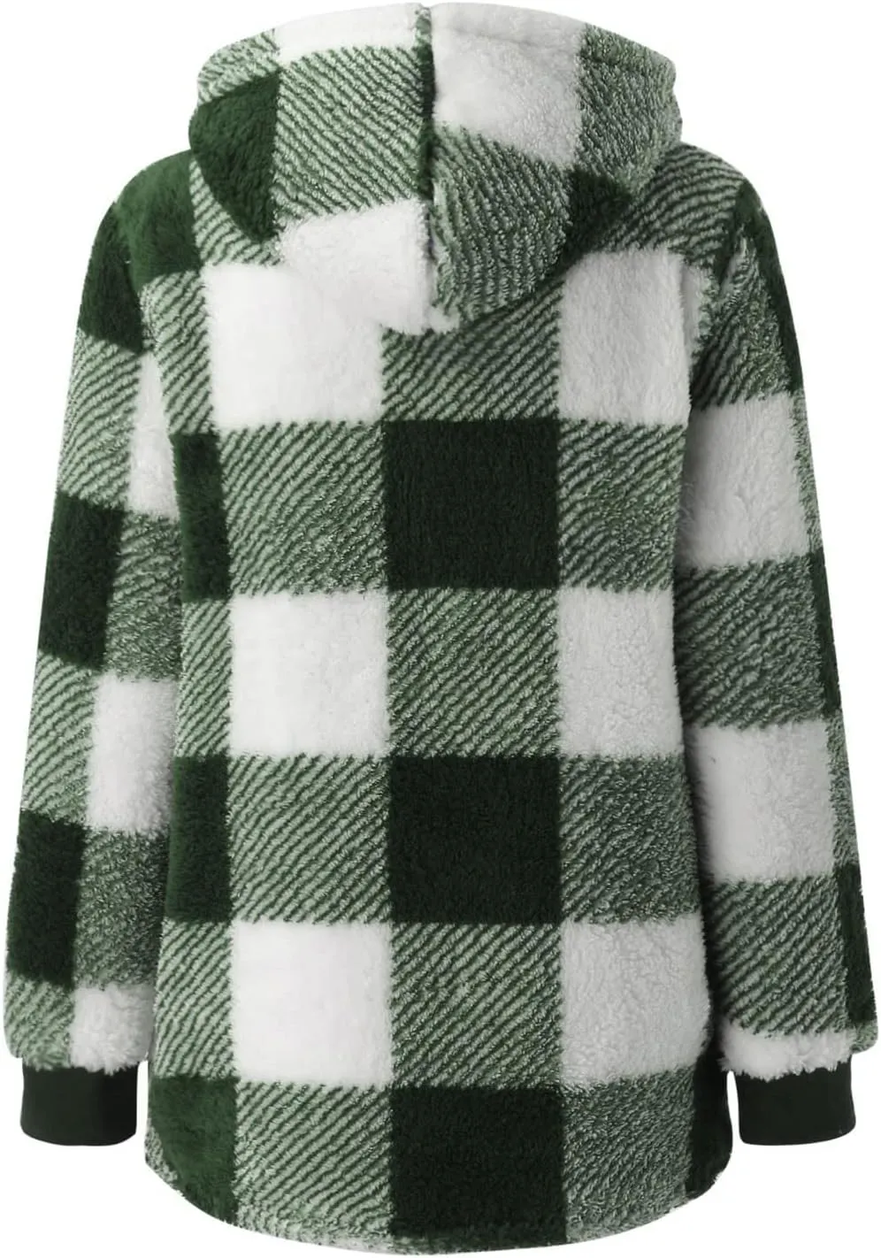 Womens Oversized Sherpa Jacket Fuzzy Fleece Jackets Zip Up Outerwear Teddy Bear Sweater Coats with Hood