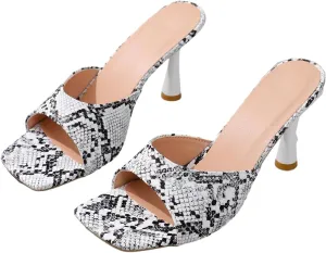 Women's Peep Toe Stilettos High Heel Animal Print Dressy Sexy Stiletto High Heels Dress Sandals Evening Party Prom Shoes