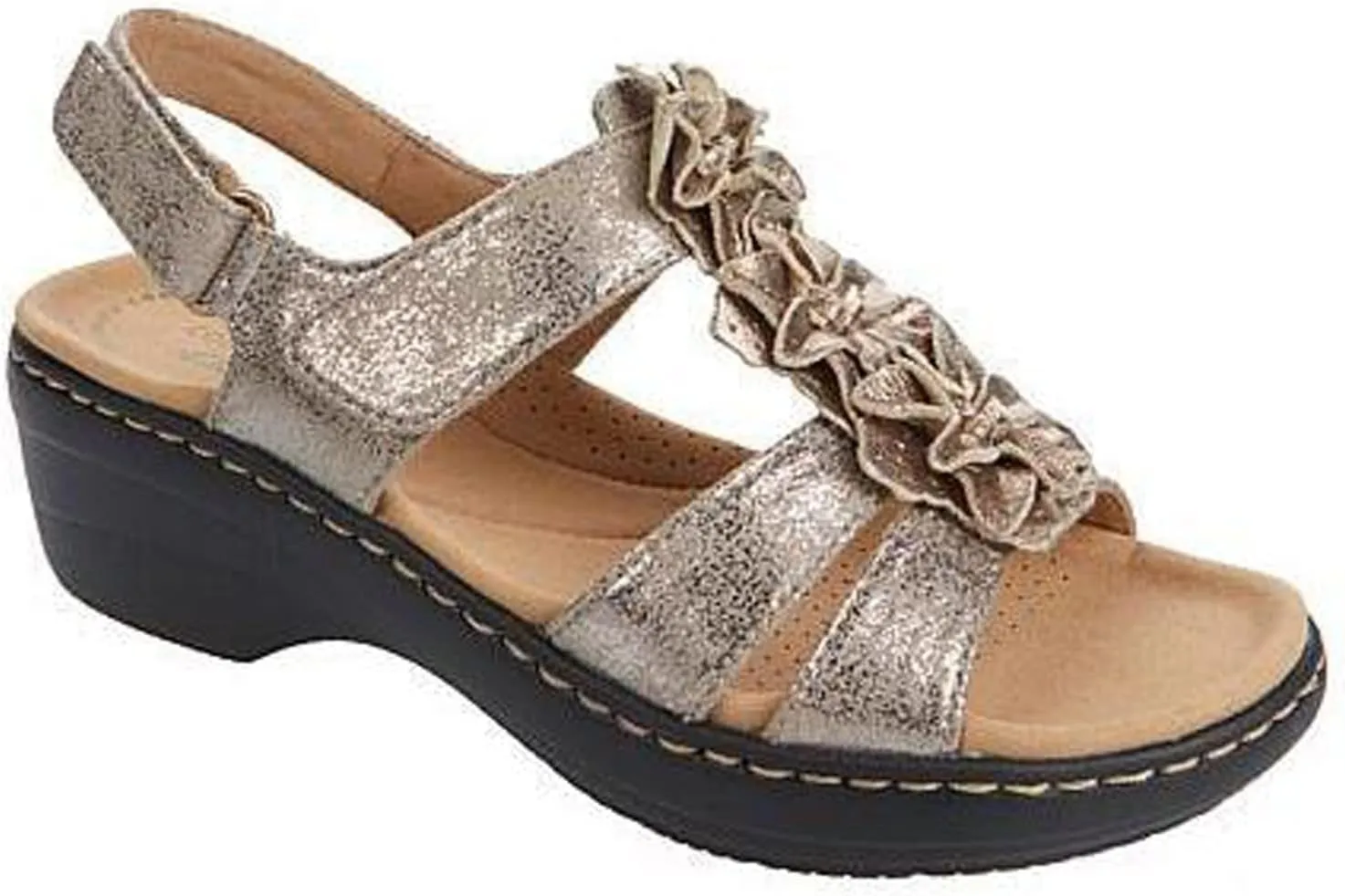 Womens Sandals Embroidered Anti-Slip Women's Open Toe Sandals Breathable Large Size Travel Slippers for Women