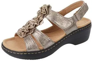 Womens Sandals Embroidered Anti-Slip Women's Open Toe Sandals Breathable Large Size Travel Slippers for Women