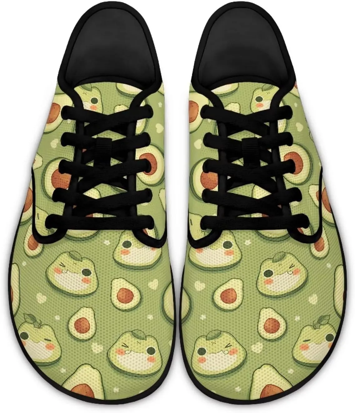 Womens Sneakers Barefoot Shoes Wide Toe Zero Drop Flats Shoes Fashion Laces Up Running Shoe US Size 6-13.5 Black Sole