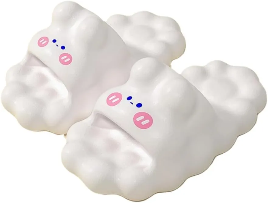 Women's Summer Cloud Slippers Thick Soft Sole Cloud-Like Comfort Cute Quiet Non-Slip Indoor Home Sandals for Bedroom & Light Outdoor Use