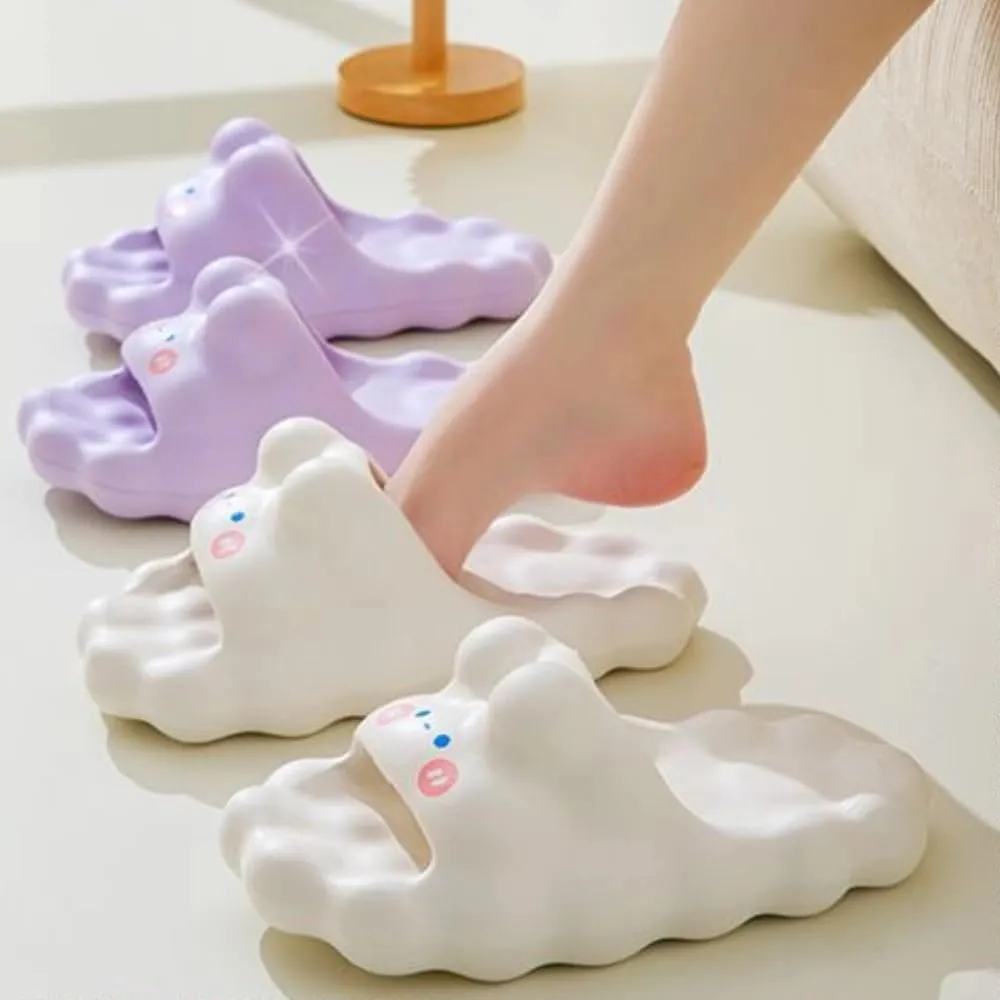 Women's Summer Cloud Slippers Thick Soft Sole Cloud-Like Comfort Cute Quiet Non-Slip Indoor Home Sandals for Bedroom & Light Outdoor Use