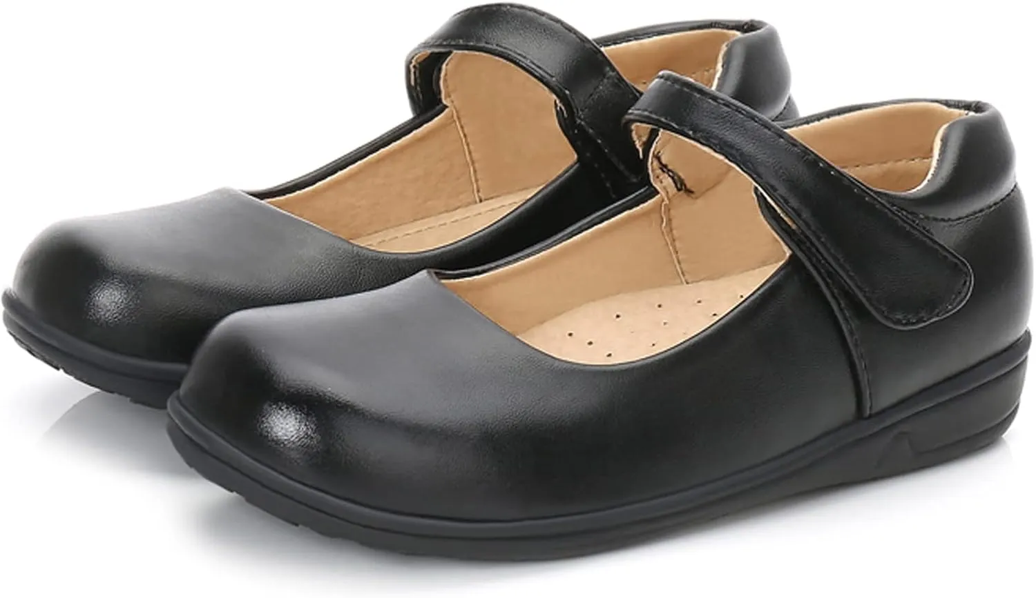 WUIWUIYU Little Big Girls Performance School Uniform Dress Mary Jane Flats Shoes