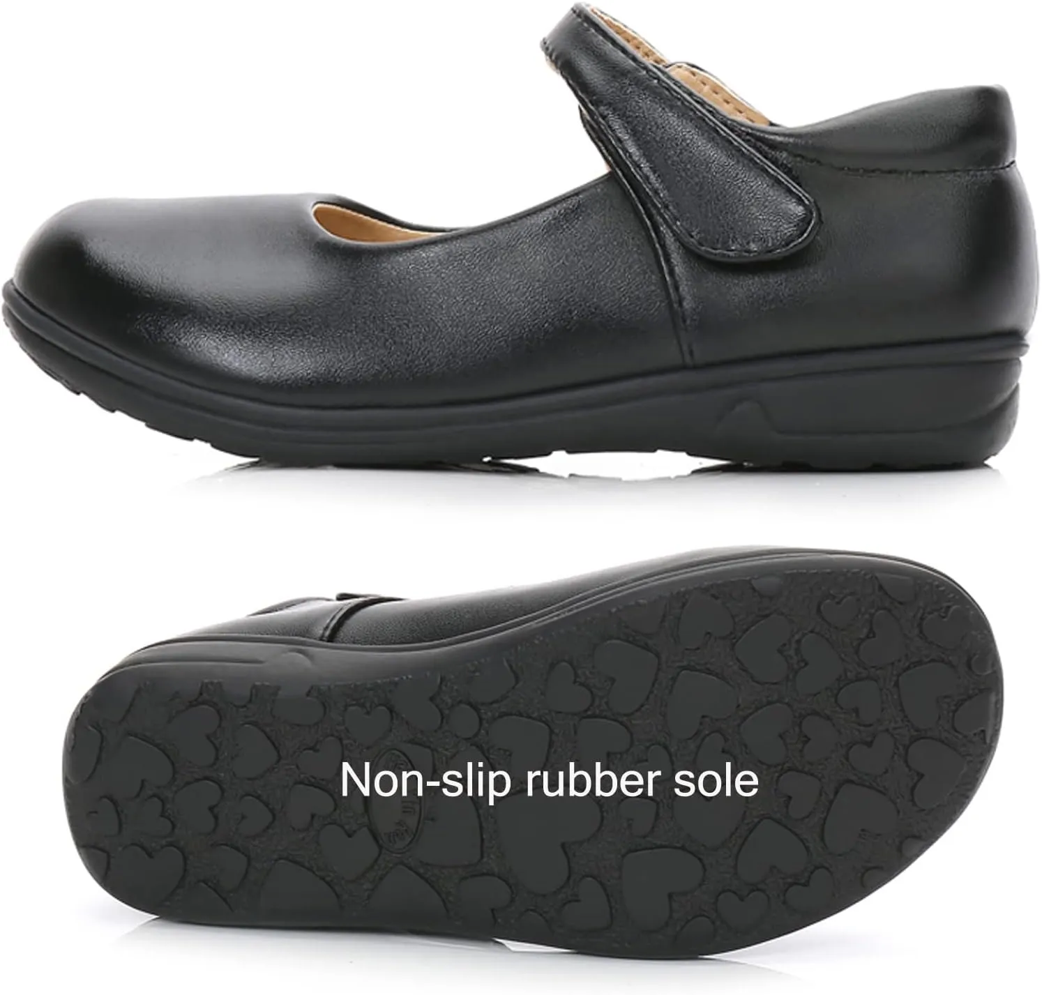 WUIWUIYU Little Big Girls Performance School Uniform Dress Mary Jane Flats Shoes