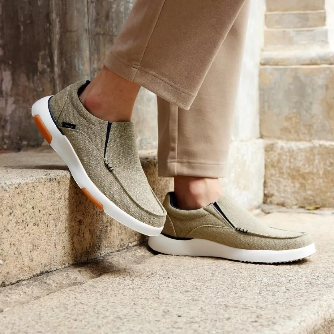 XPACS Men's Orthopedic Comfy Slippers, Stylish Arch Support Casual Shoes for Plantar Fasciitis Recovery, Non Slip Canvas Shoes for Heel and Foot Pain Relief
