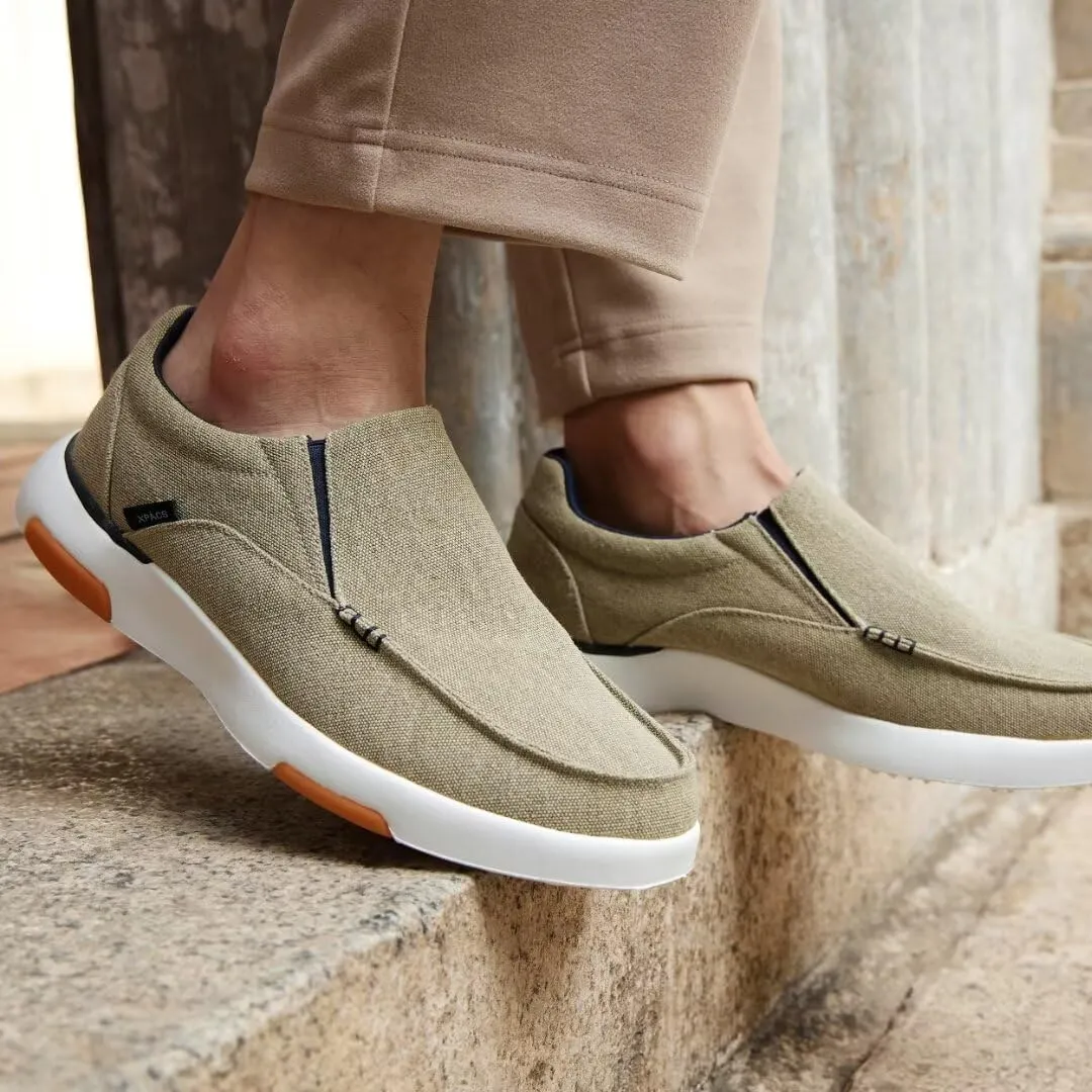 XPACS Men's Orthopedic Comfy Slippers, Stylish Arch Support Casual Shoes for Plantar Fasciitis Recovery, Non Slip Canvas Shoes for Heel and Foot Pain Relief