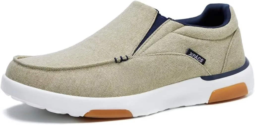 XPACS Men's Orthopedic Comfy Slippers, Stylish Arch Support Casual Shoes for Plantar Fasciitis Recovery, Non Slip Canvas Shoes for Heel and Foot Pain Relief