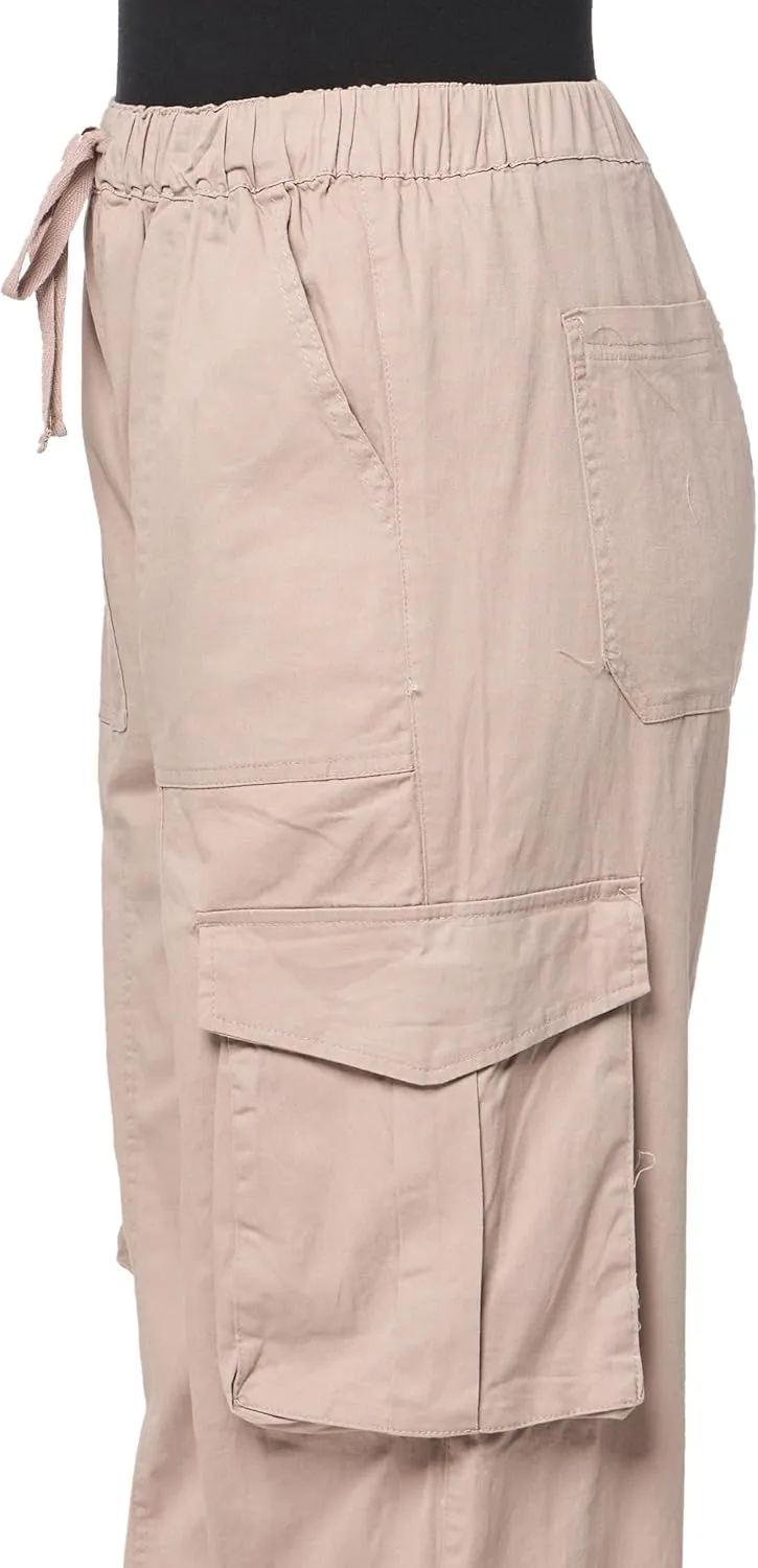 YMI Jeans Women's Mid Rise Pull on Cargo Pants