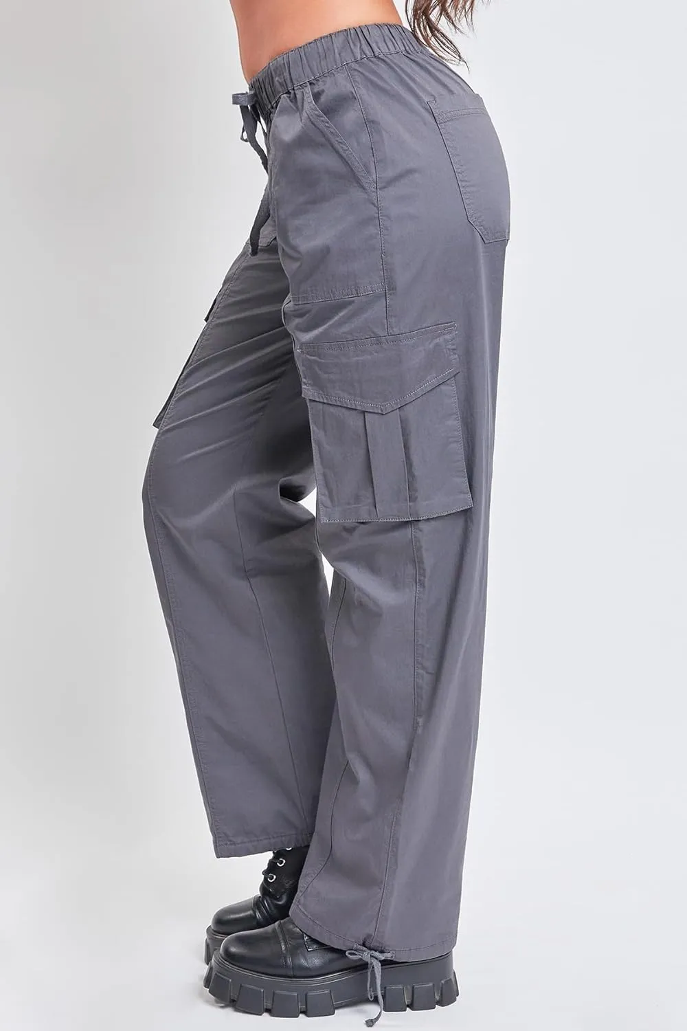 YMI Jeans Women's Mid Rise Pull on Cargo Pants