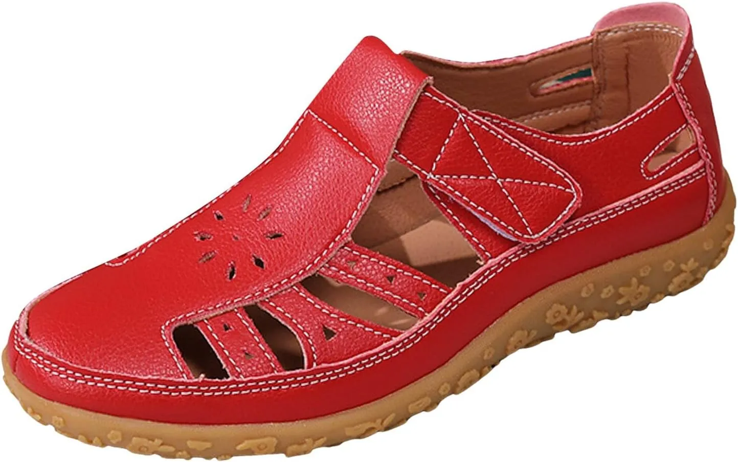 ZSpzx Summer Sandals For Women 2025,Closed Toe Wedge Shoes Hollow Out Retro Soft Soled Casual Adjustable Slip On Walking Wedges Arch Support Bohe Cute Slides for Party Beach Vacation
