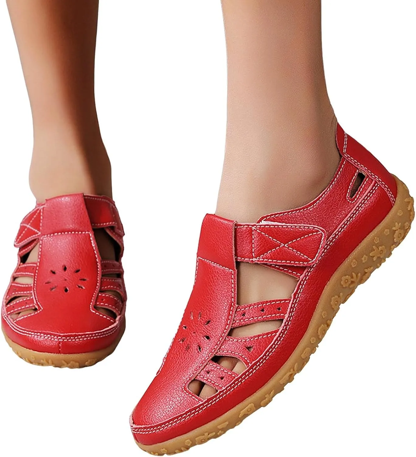 ZSpzx Summer Sandals For Women 2025,Closed Toe Wedge Shoes Hollow Out Retro Soft Soled Casual Adjustable Slip On Walking Wedges Arch Support Bohe Cute Slides for Party Beach Vacation