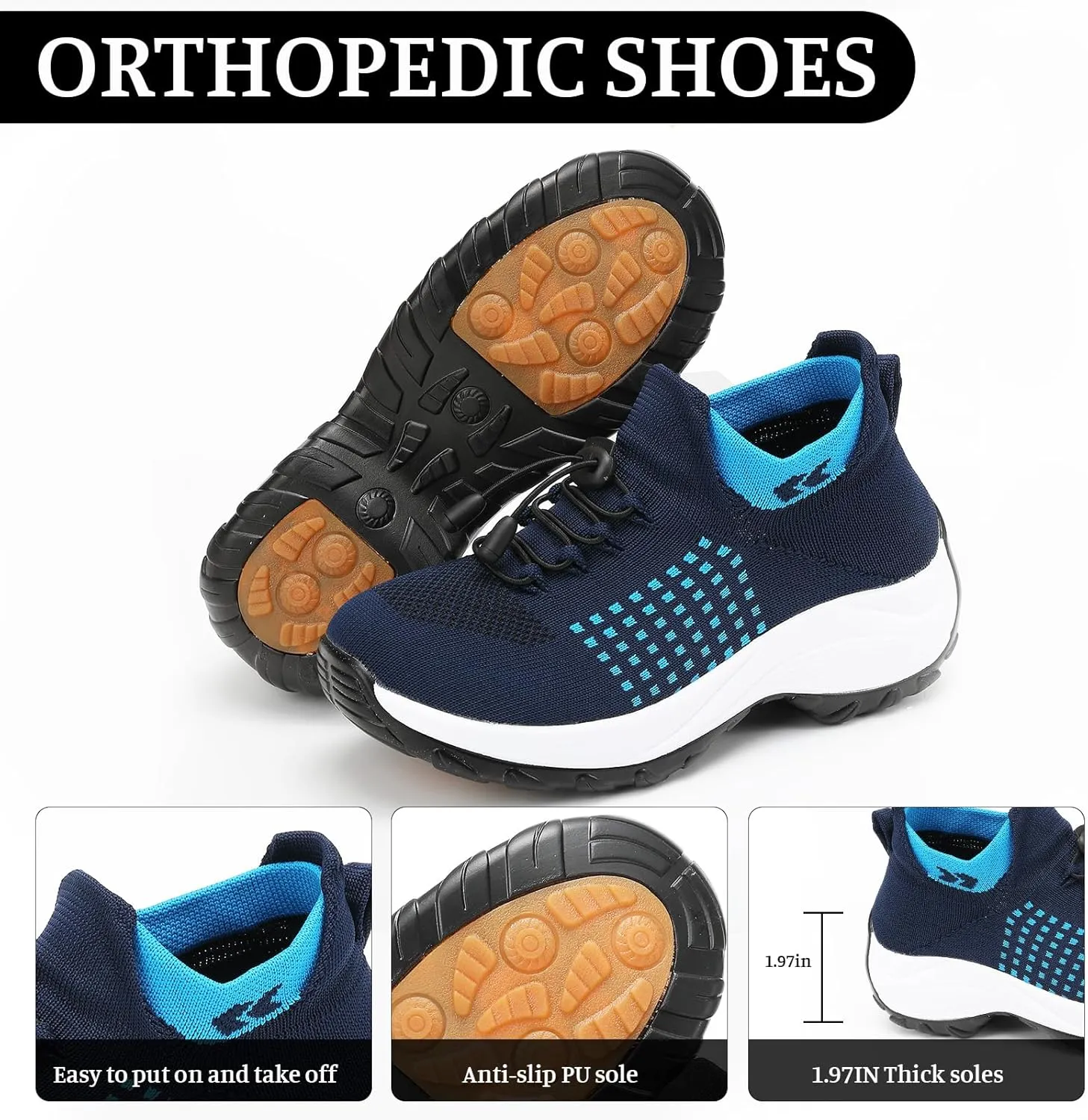 ZWRXW Orthowear Shoes for Women Men with Arch Support,Breathable Fashion Orthopedic Sneakers,Outdoor Casual Lightweight Comfort Wear Shoes for Hiking Walking